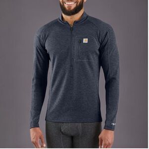Carhartt Men's Force Midweight Synthetic-Wool Blend Base Layer Quarter-Zip Large